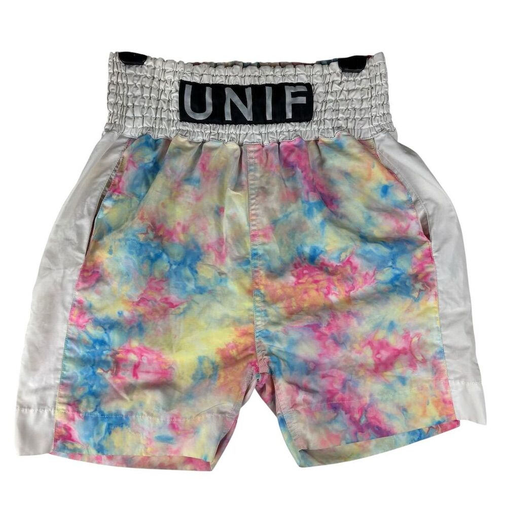UNIF Women's Rainbow Tie Dye Rink Boxing Shorts Size S Hayley Williams